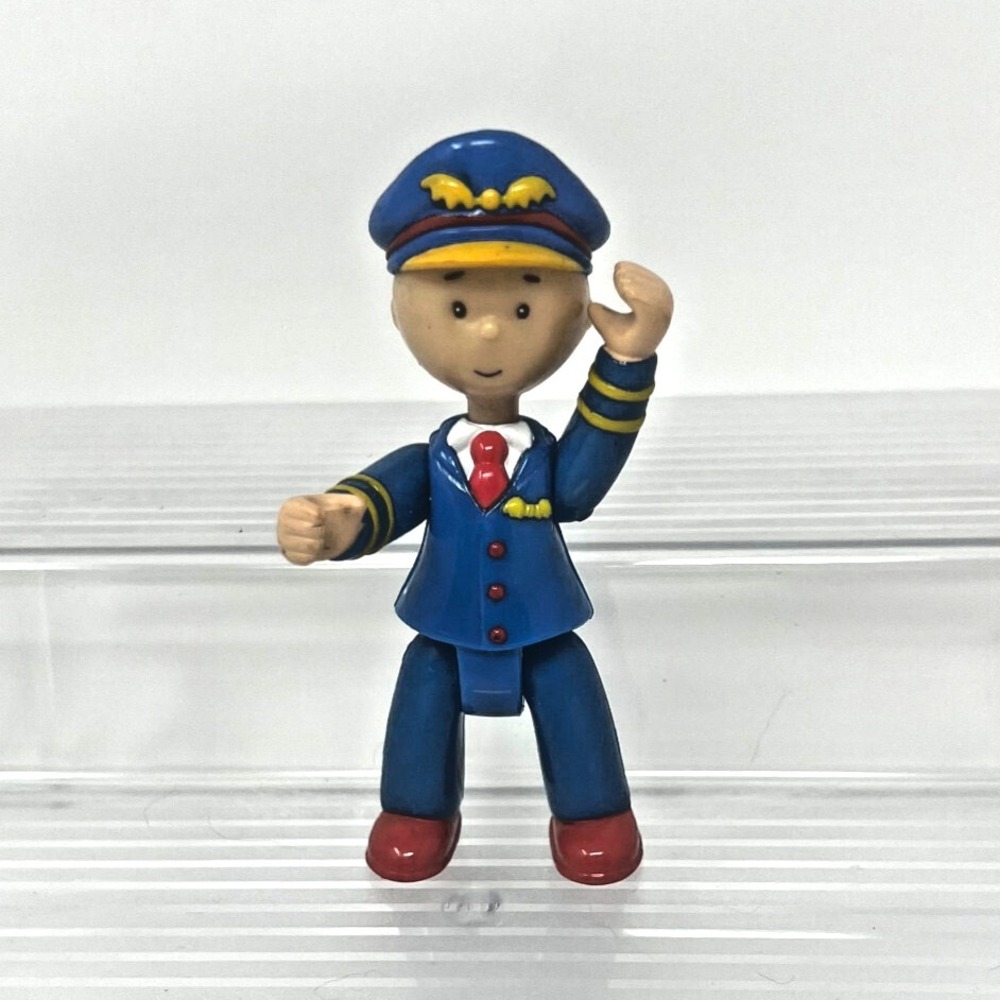 PBS Caillou Pilot Action Figure 3.5" 2003 Cinar Rare‎ Cartoon Poseable
